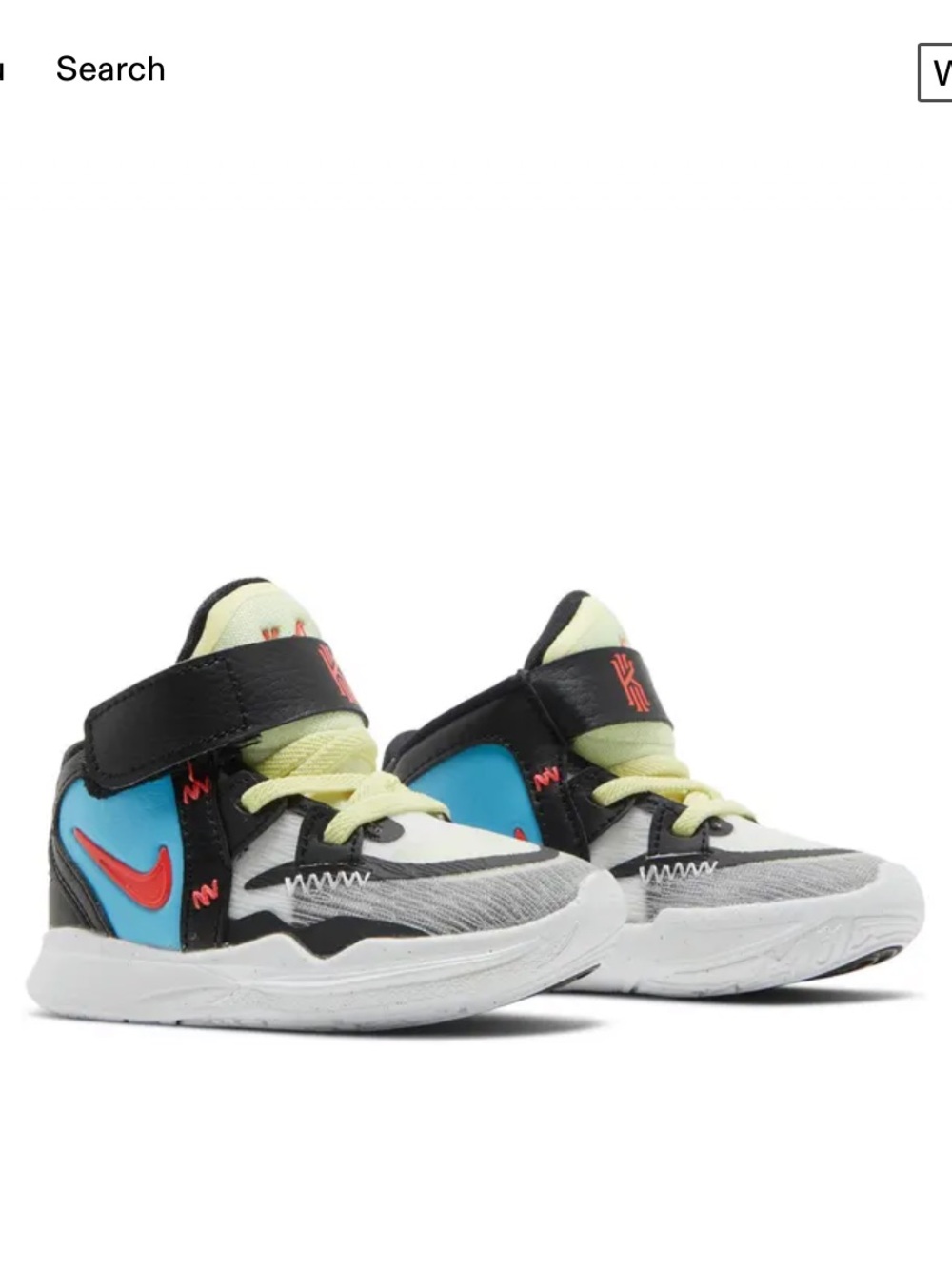 Nike Kids Kyrie Infinity SE TD ,White Citron Tint Baltic Blue Sneakers,Size 4C